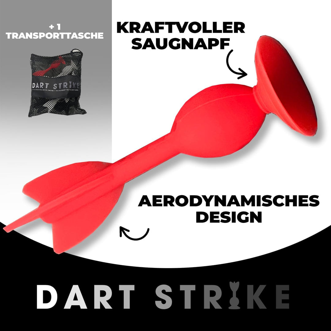 Dart Strike® | Mix Spiel Dart mit Saugnäpfen & Petanque | 11 Silicone Multi Surface Darts + Bag | Ki