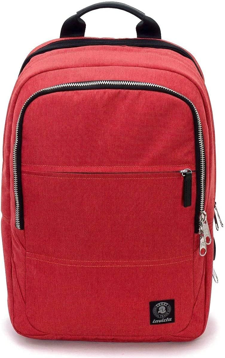 Invicta Biz M Bürorucksack - Rot - Laptop fasst bis zu 15,6 Zoll - USB-Buchse - Arbeit Rot M, Rot M