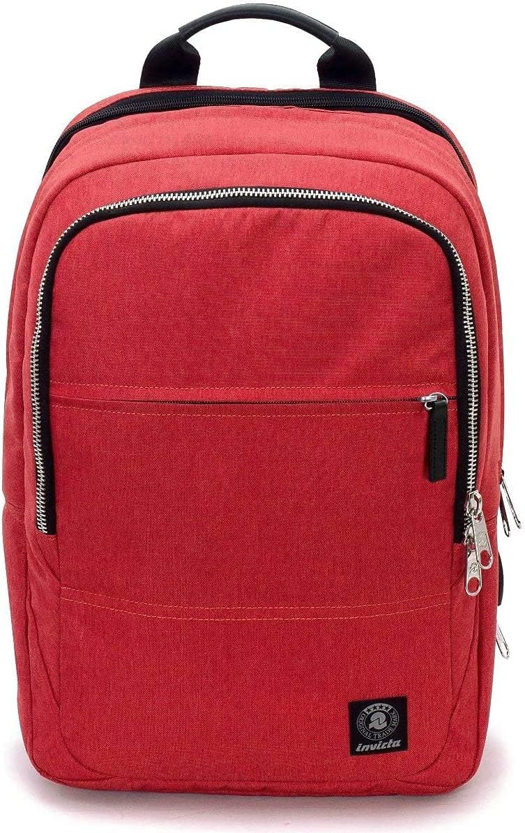 Invicta Biz M Bürorucksack - Rot - Laptop fasst bis zu 15,6 Zoll - USB-Buchse - Arbeit Rot M, Rot M