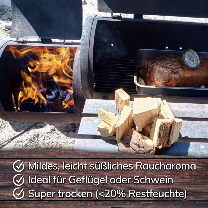 BIRKE Smokerholz 20-25cm Länge Smoker Wood Räucherholz Brennholz 16Kg (gut zu tragen) vom Familienho