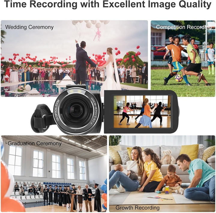 ORDRO 4K Videokamera Camcorder Ultra HD Camcorder mit 10-Fach Optischem Zoom & 120-fachem Digitalzoo