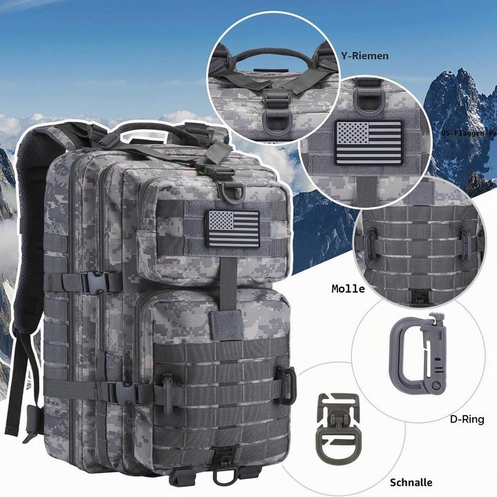 Hannibal Tactical Militär Taktischer Rucksack US Cooper Rucksack Armee Assault Pack 3 Tage Bug Out G