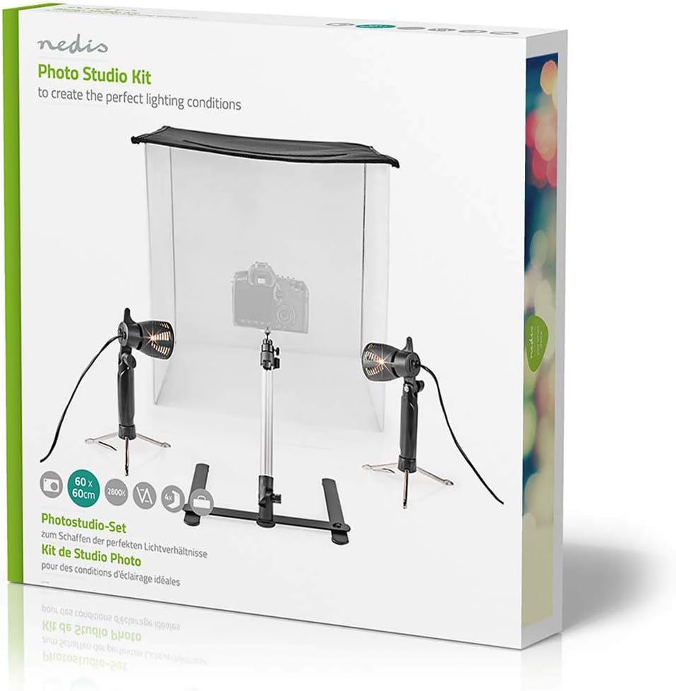 Foto Studio Kit - 400 lm - Faltbar - Hintergründe inkl. - Tragetasche enthalten - Schwarz
