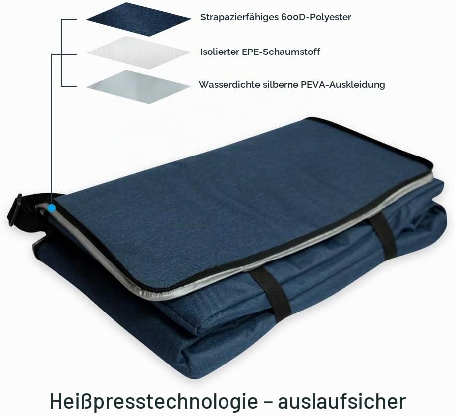 TIYASTUN® Kühltasche Gross 58L faltbar Gross, Thermotasche zum Umhängen Faltbar Isoliertasche gross