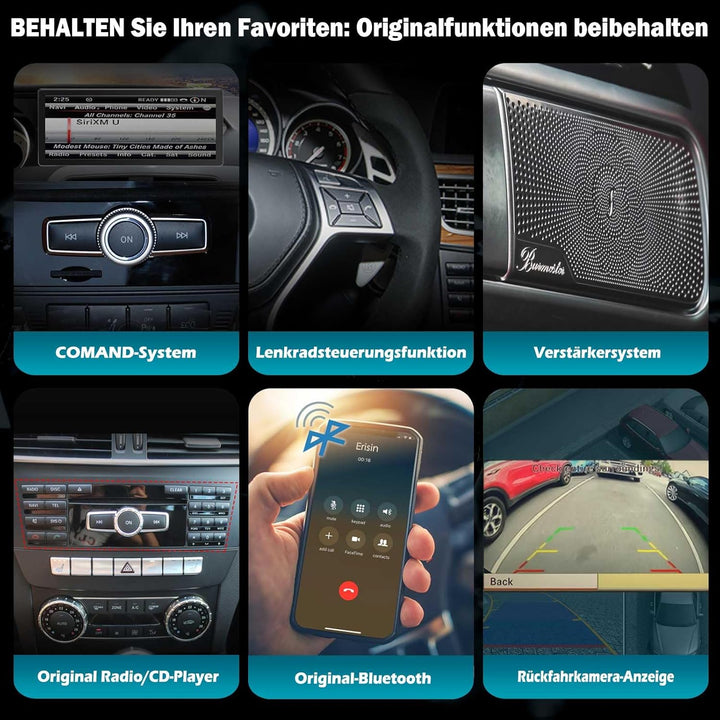 Erisin 10.25" 8-Kern 4GB+64GB Android 12 Autoradio GPS Navi für Mercedes-Benz C-Klasse W204 S204 mit