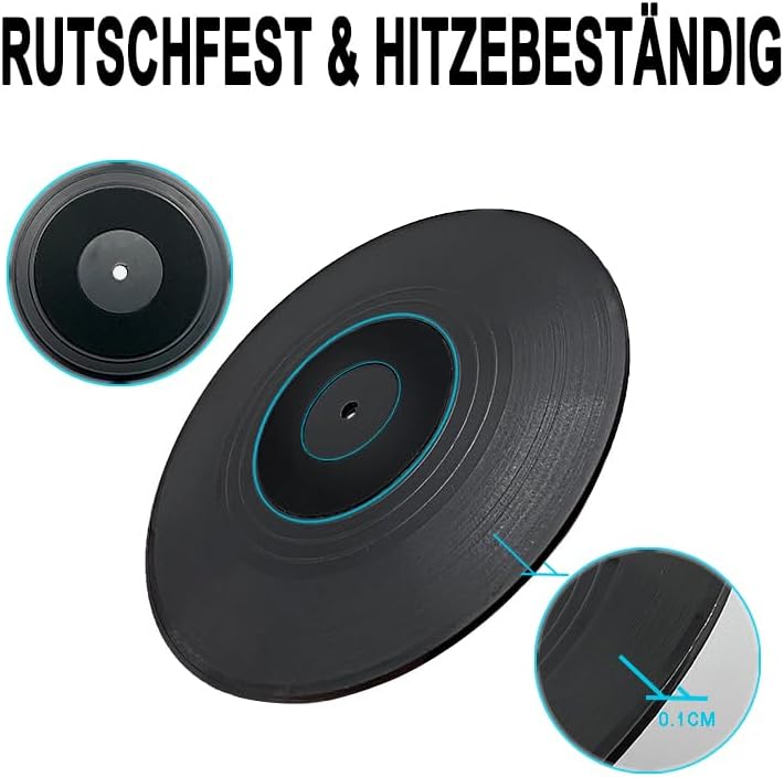 6er-Set Schallplatten Untersetzer Set mit Halter, Rund Vinyl Untersetzer rutschfeste Getränke Unters