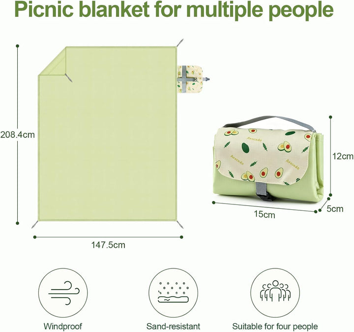 Picknickdecke, Wasserdicht Waschbare Stranddecke, Strandmatte, Sandfeste Stranddecke, Tragbare Stran