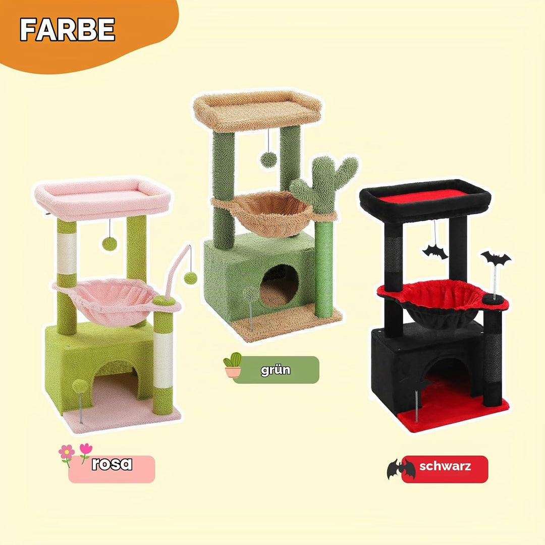 PAWZ Road Kleiner Katzenbaum Katzenbaum für Indoor-Katzen mit Hängematte, Katzenturm mit Sisal-überz