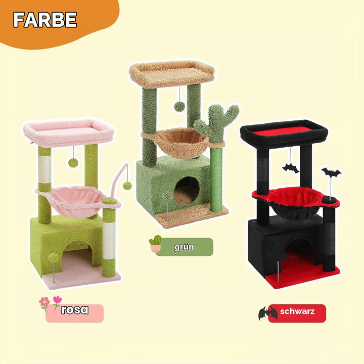 PAWZ Road Kleiner Katzenbaum Katzenbaum für Indoor-Katzen mit Hängematte, Katzenturm mit Sisal-überz