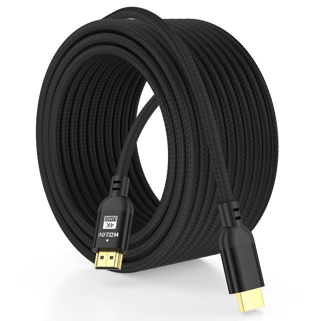 Diyanisly 4K HDMI Kabel 20M, 18Gbps Hohe Geschwindigkeit Geflochtenes HDMI 2.0 Kabel, Unterstützt 4K