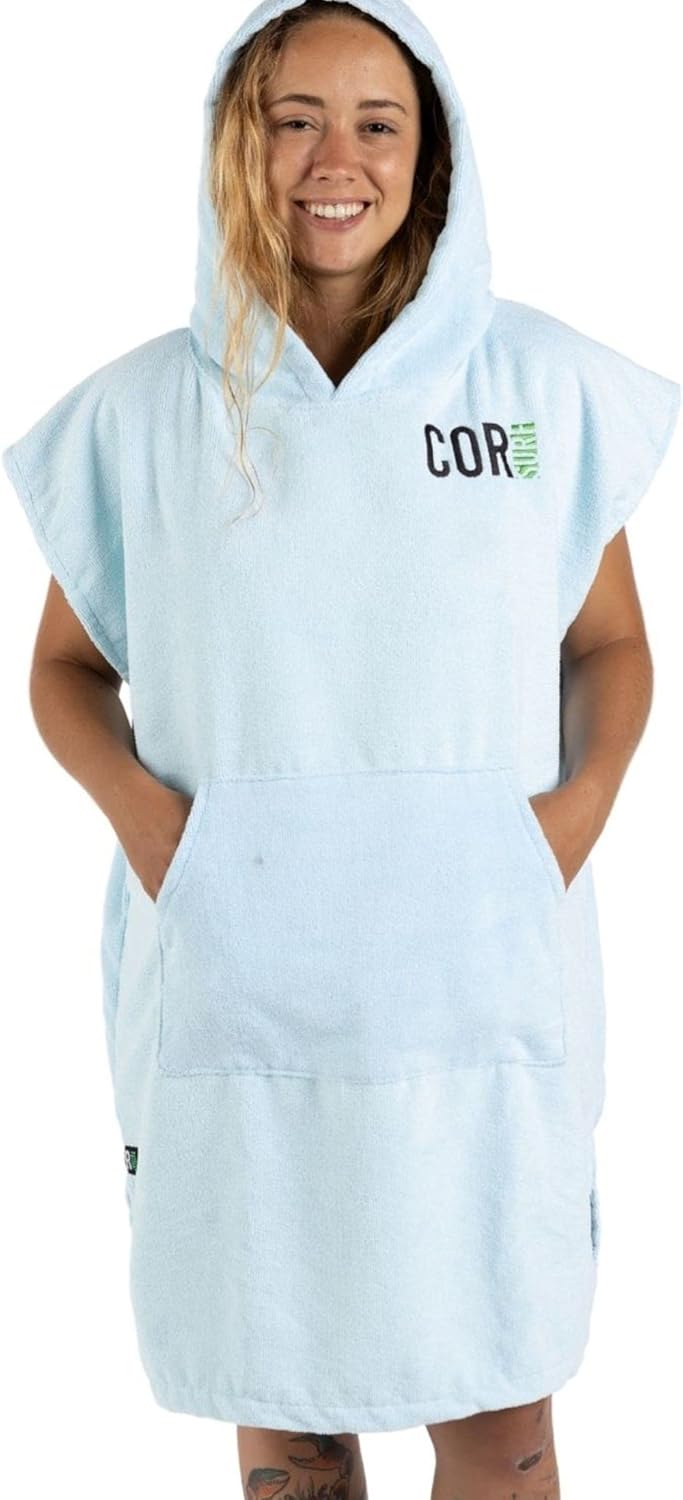 COR Surf Schnelltrocknend Surf Poncho Herren und Damen, Umkleidehilfe extra lang aus Mikrofaser – Ba