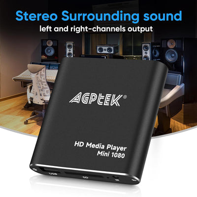 AGPtek® Mini 1080P Full HD Digital Mediaplayer Medienspieler Medienspieler mit Fernbedienung für MP3