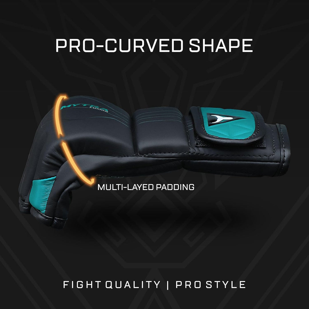 MMA Handschuhe für Herren und Damen — Atmungsaktive Open-Palm Sparring Handschuhe, Grappling Handsch