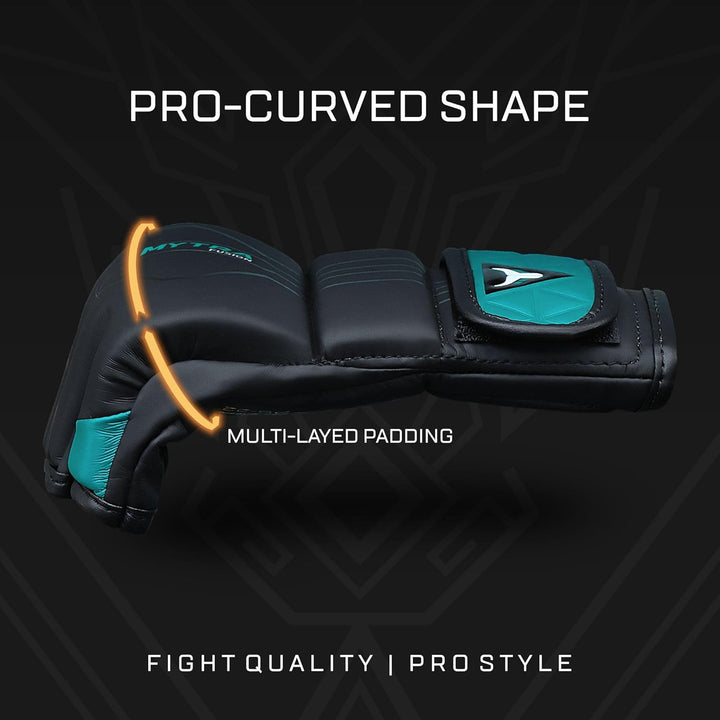 MMA Handschuhe für Herren und Damen — Atmungsaktive Open-Palm Sparring Handschuhe, Grappling Handsch