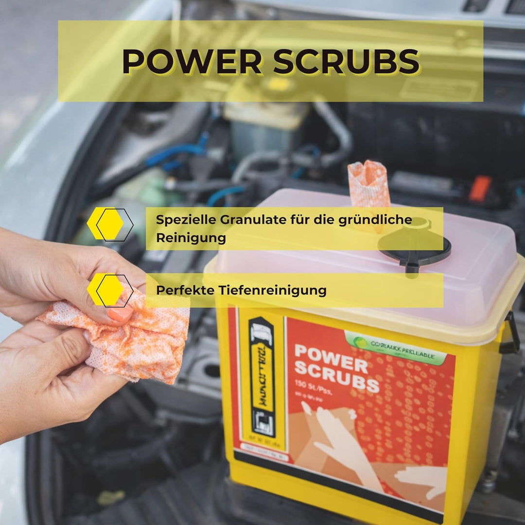 INNOTEC Power Scrubs Box mit 150 Stück – leistungsstarke Reinigungstücher für verschmutzte Hände & O