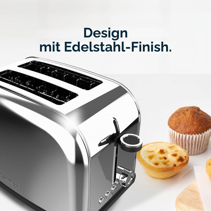 Cecotec Vertikaler Toaster Toastin' time 850 Inox Essential, 850W, Doppelter langer Schlitz und brei