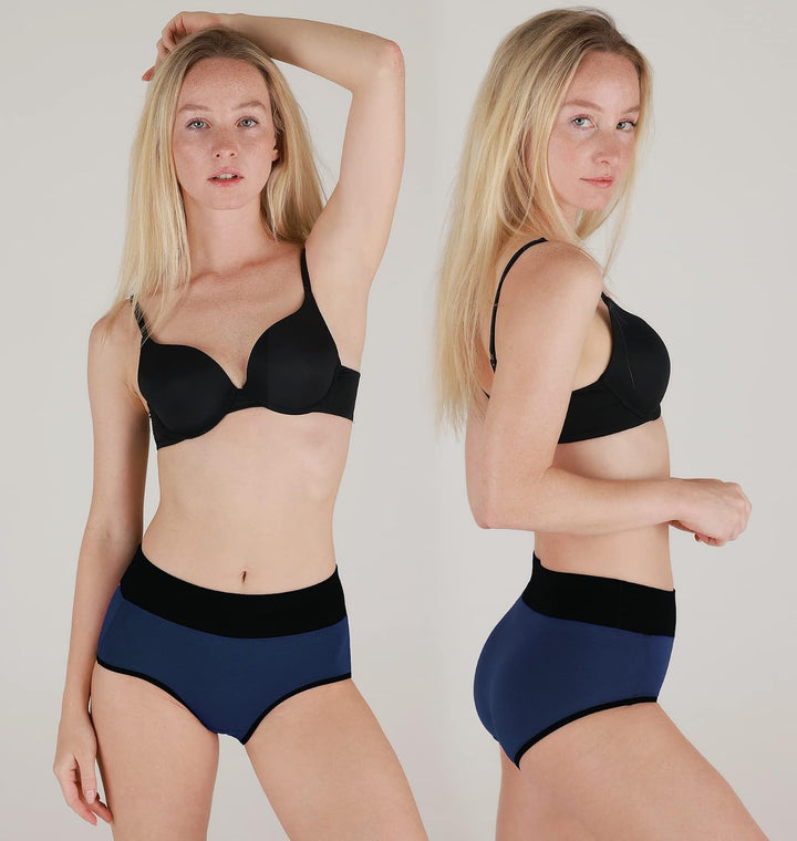 INNERSY Unterhosen Damen Baumwolle Stretch Slips Hohe Taille Weiche Unterwäsche Frauen 5er Pack S Du