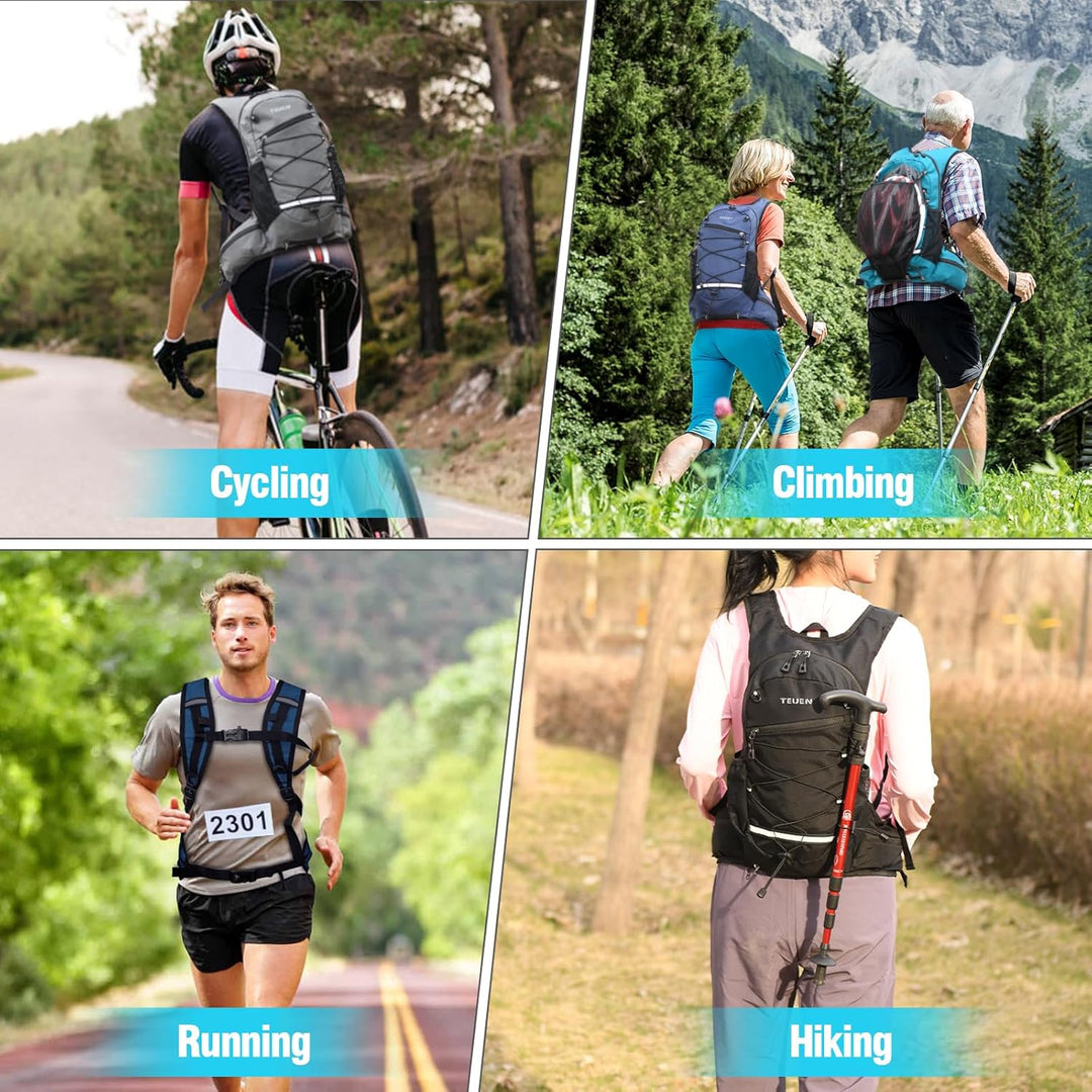 Trinkrucksack mit Trinkblase 2L Klein Laufrucksack Joggen für Damen Herren, Leichter Laufen Rucksack