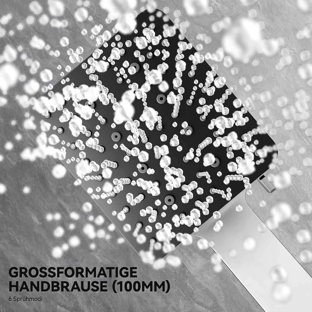 Auralum Thermostat Regendusche Komplettset Chrom Edelstahl mit 30cm Überkopfbrause, Höhenverstellbar