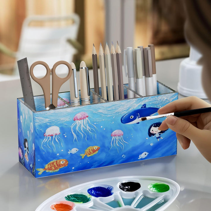NIUBEE Stifthalter aus Acryl mit 4 Öffnungen Kunststoff, Kunststoff