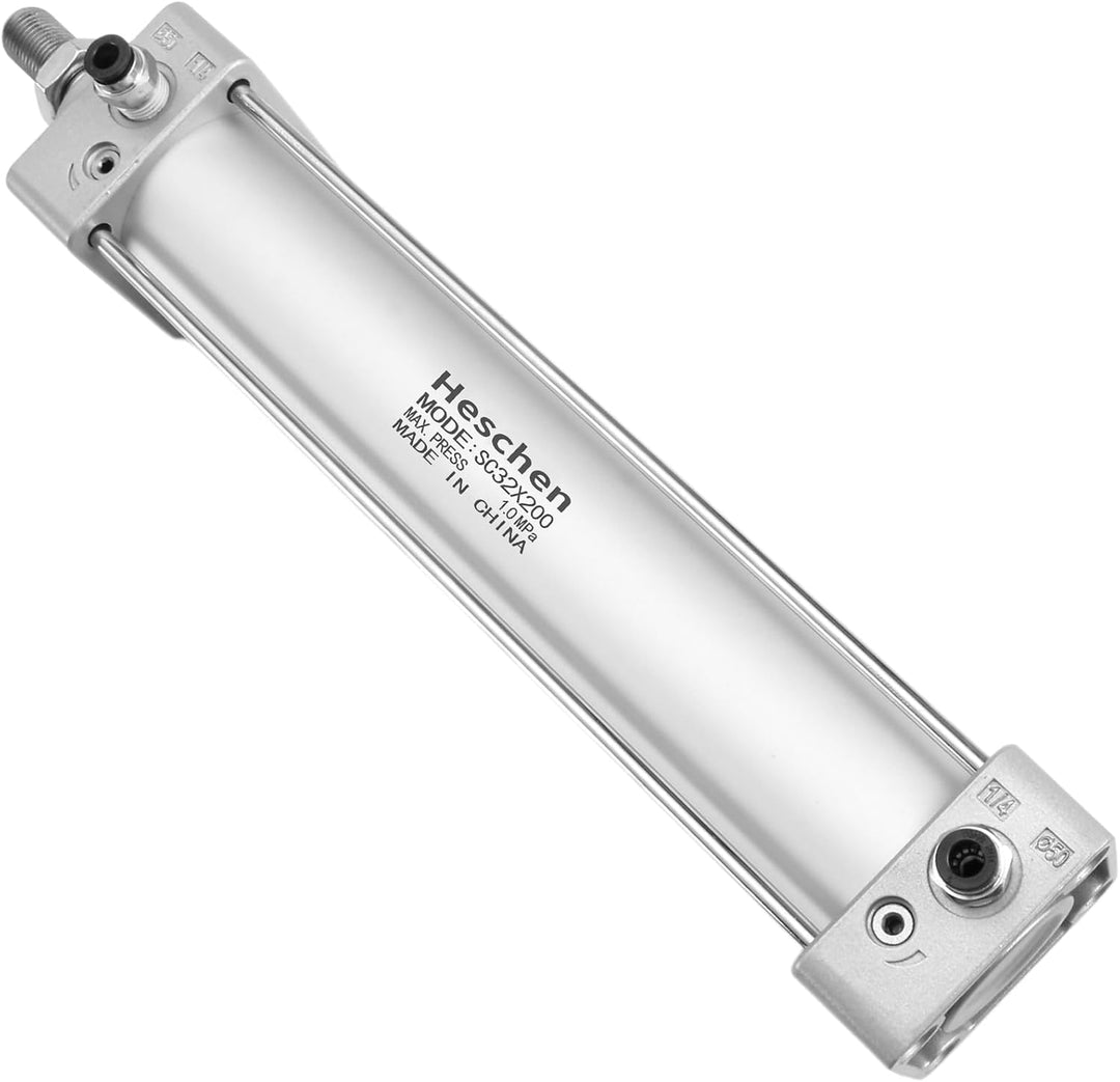 Heschen Pneumatischer Standard-Luftdruckzylinder, SC 50-200, PT1/4 Anschluss, 50mm Bohrung, 200mm Hu