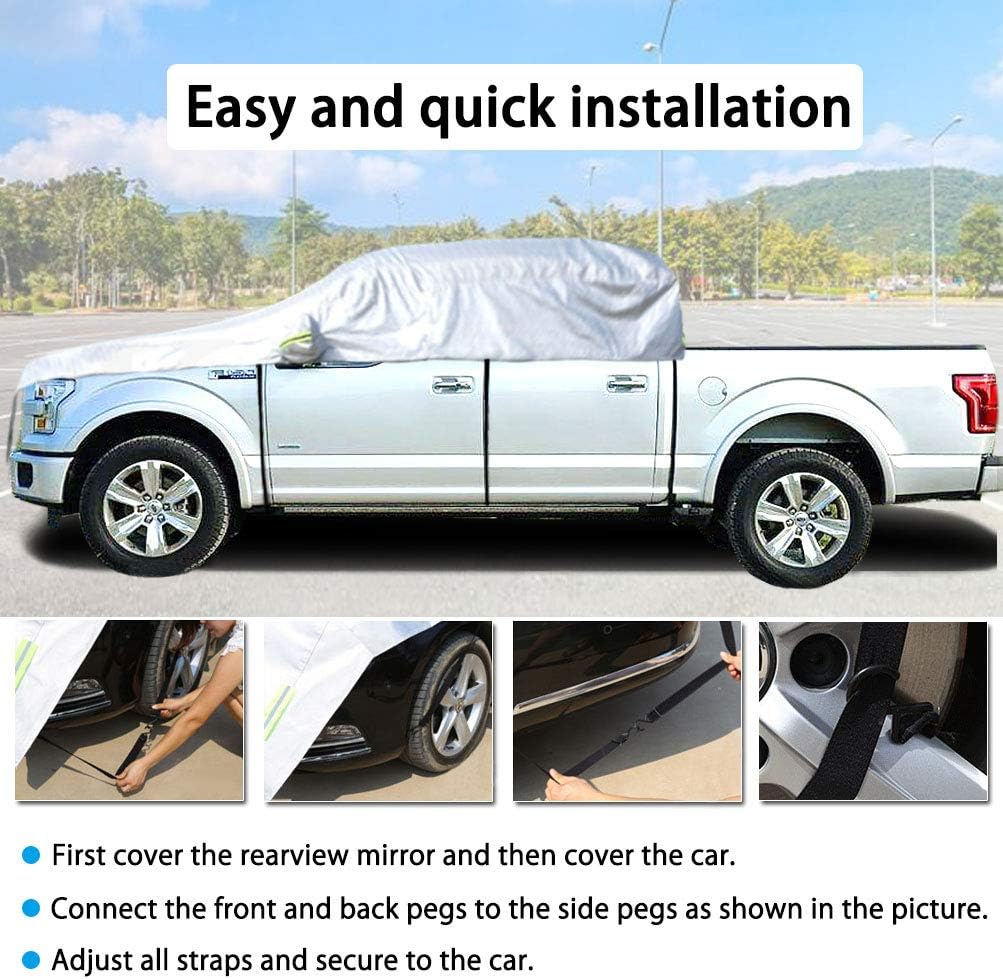 Konnfeir Halbgarage für Auto Windschutzscheibe Abdeckplane Winter Sommer Autoabdeckung wasserdicht A