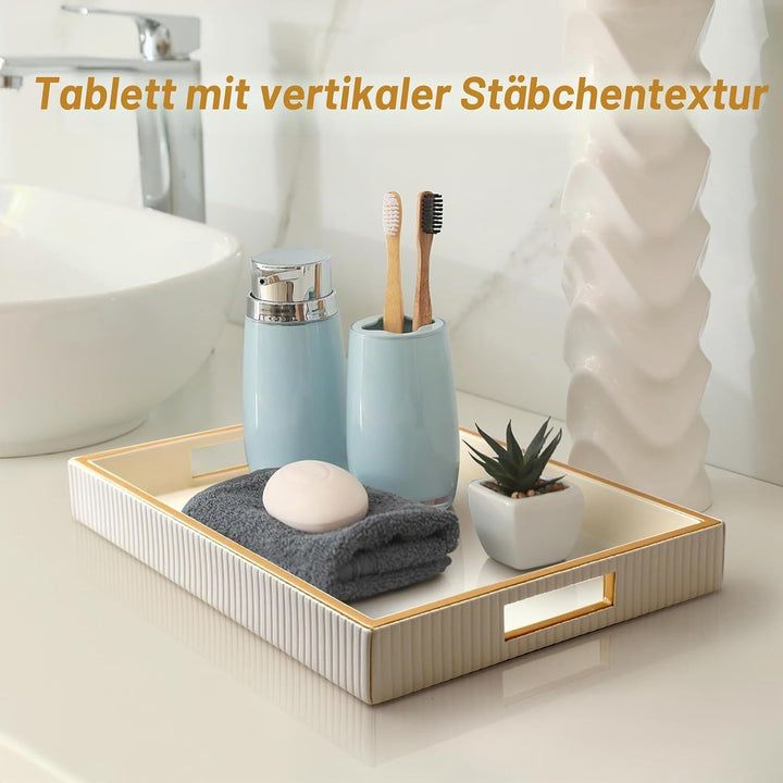 SANZIE Ledertablett, Schreibtisch-Aufbewahrung, Organizer, Premium-Serviertablett, dekoratives Table