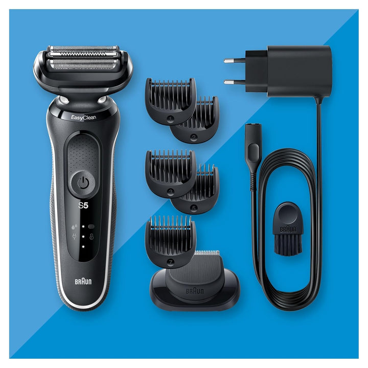 Braun Series 5 Elektrorasierer mit EasyClick Aufsatz, Barttrimmer, Rasierer Herren, EasyClean, Wet &