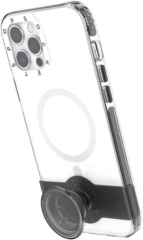 PopSockets: PopCase MagSafe Hülle für iPhone 12 Pro Max mit Abnehmbarem PopGrip Slide Sockel und Gri