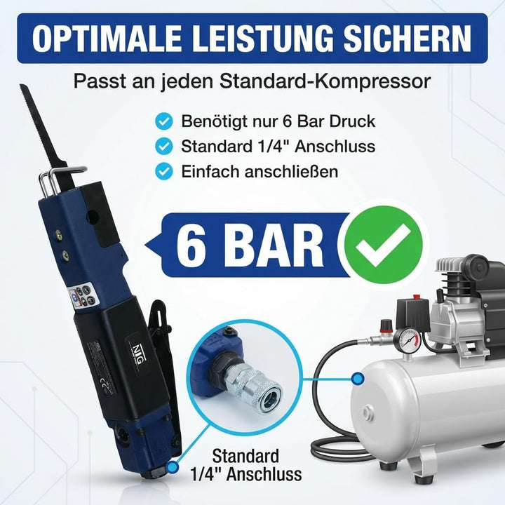 Druckluft Karosseriesäge Druckluftsäge Blechsäge Säge Stichsäge Blechschneider gummierter Griff 1/4"