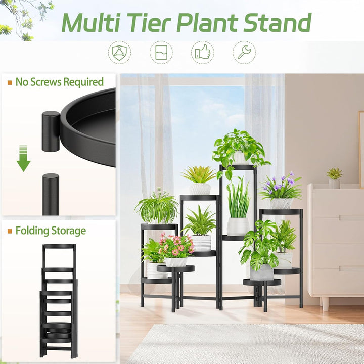 iDavosic.ly Pflanzenständer Metall mit 10 Etagen, Blumenständer Pflanzenregal Blumenregal Indoor Out