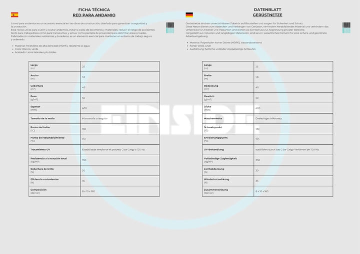 HDPE-Gerüstnetz, 1,8 x 25 m, Grün oder Weiss (5, Grün) 5 Grün, 5 Grün