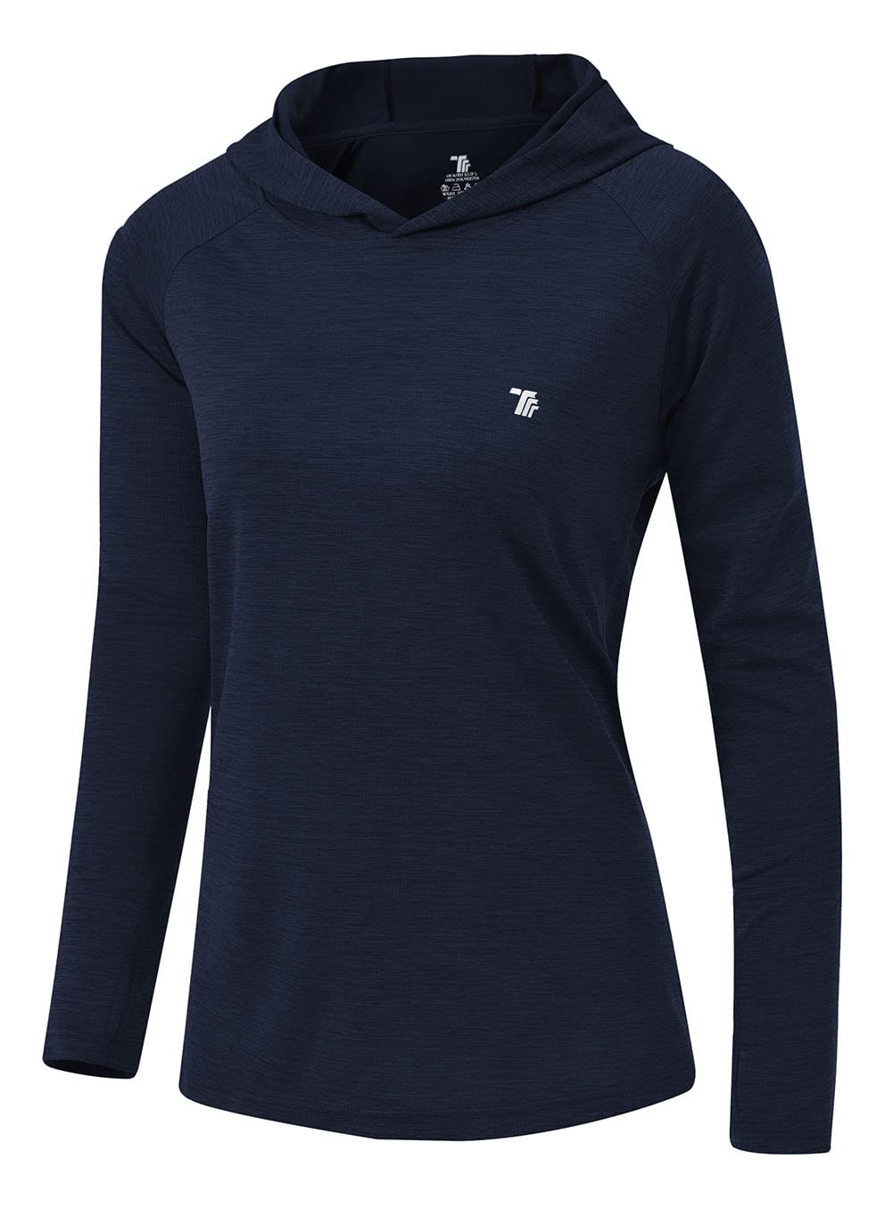 YSENTO Damen Laufshirt Langarm Sportshirt UPF 50+ Schnelltrocknend UV Schutz Hoodie Pullover Wanders