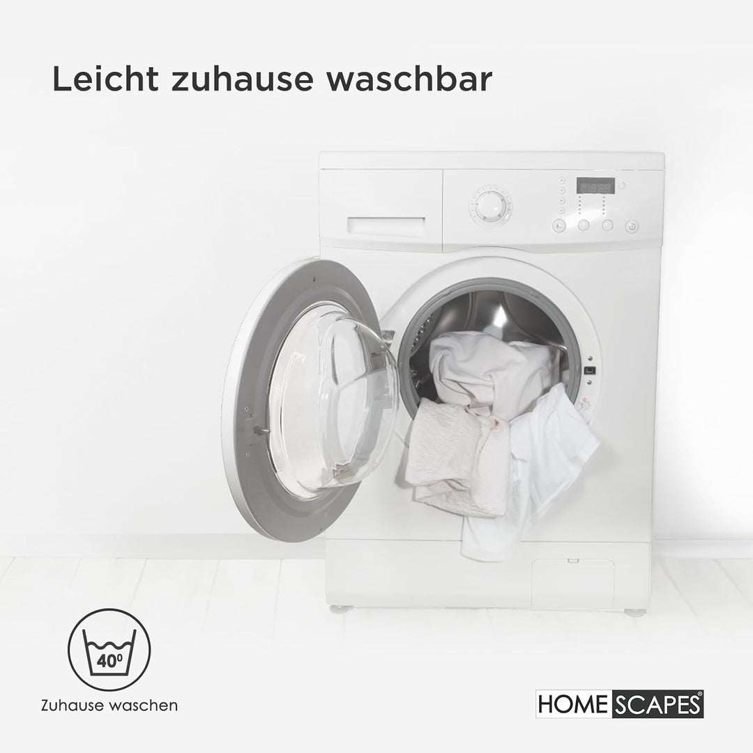 Homescapes 4er-Set Gesteppte Kissenschoner 80x80 cm, wattierte Polycotton-Kissenschonbezüge hypoalle