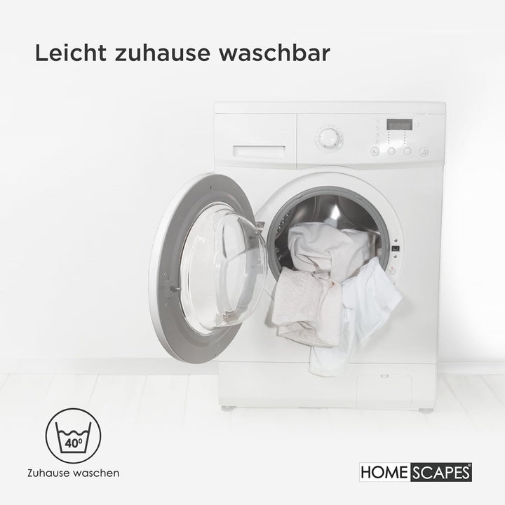 Homescapes 4er-Set Gesteppte Kissenschoner 80x80 cm, wattierte Polycotton-Kissenschonbezüge hypoalle