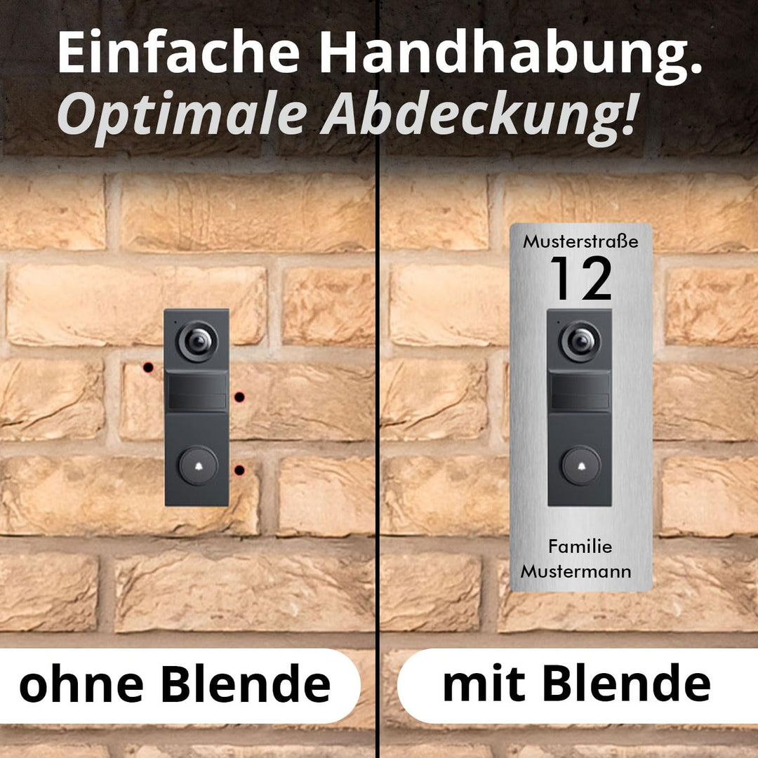 iSecur Edelstahl Blende personalisiert - Passend für Tapo Tp-Link - az293 | Personalisierbar – Ihr i