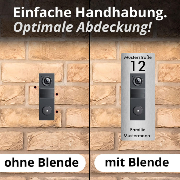 iSecur Edelstahl Blende personalisiert - Passend für Tapo Tp-Link - az293 | Personalisierbar – Ihr i