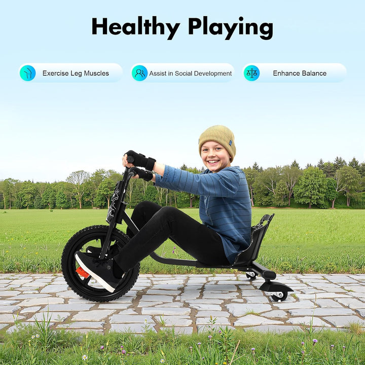 Drift Scooter, Kinder Drifts Scooter mit Pedale, 360° Driftt Cart, Verstellbarer Drifts Trike, Kinde