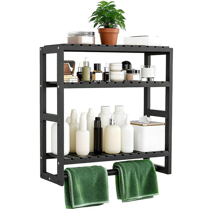 Badezimmer Regal 3 Ebenen Standregal Badezimmer Organizer Badezimmerregal Wandregal Bambus Badregal