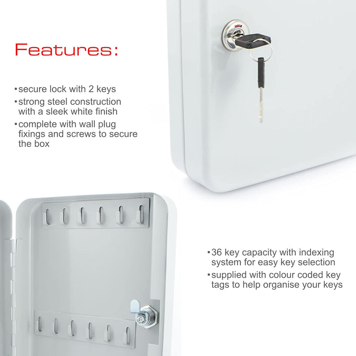 Sterling Schlüsselkasten für 36 Schlüssel 180x250x80mm, 180x250x80mm