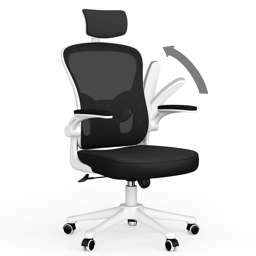 rattantree Ergonomischer Bürostuhl, Schreibtischstuhl mit Verstellbarer Kopfstütze, Armlehnen und Le