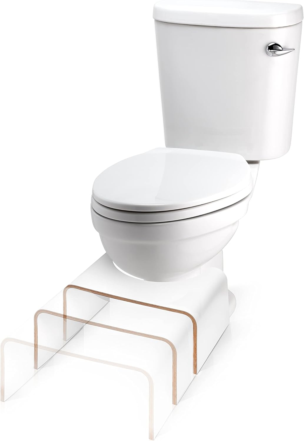 WELL CARE Physiologischer Toilettenhocker Holz weiss - klohocker WC - Made in France - Ermöglicht ho