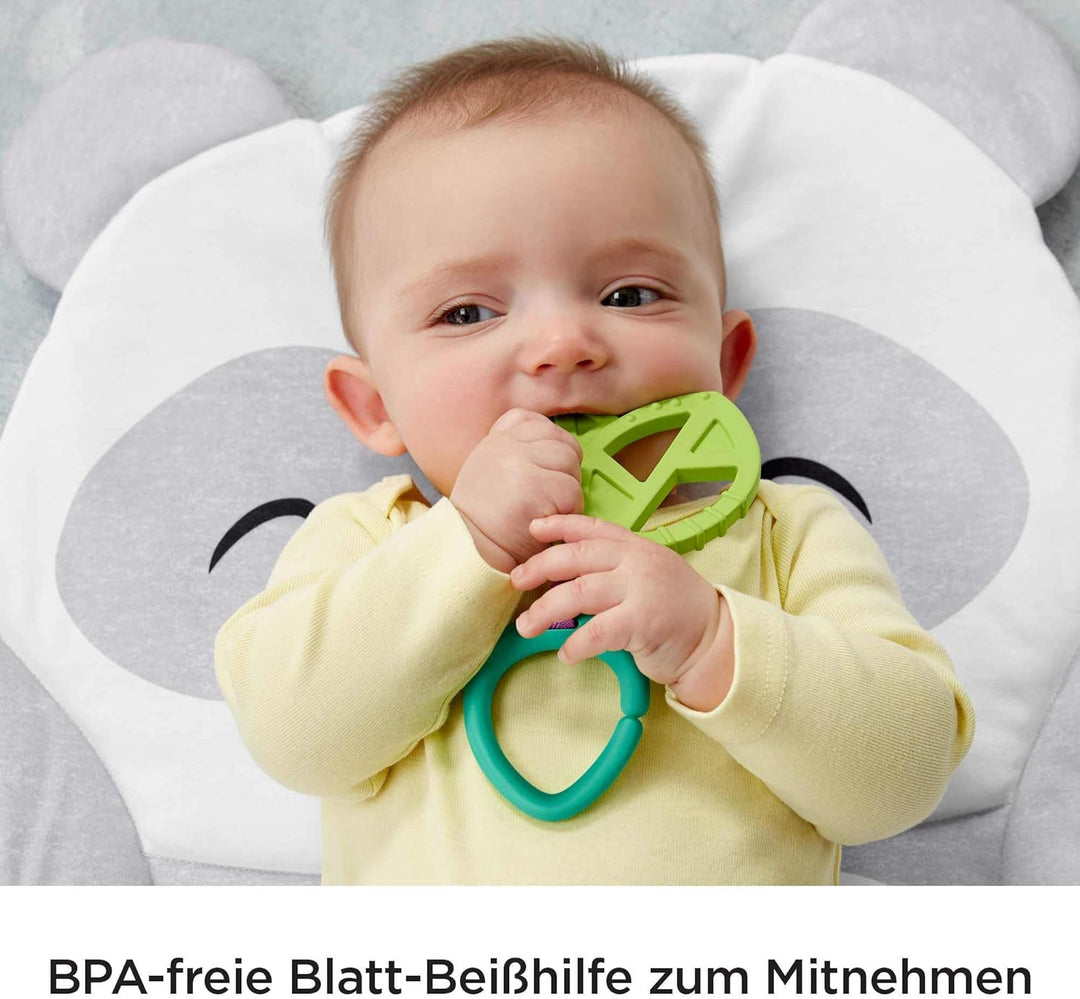 Fisher-Price GJD28 - Panda Spielmatte, Plüschmatte zum Spielen in der Bauchlage mit Spielzeugen