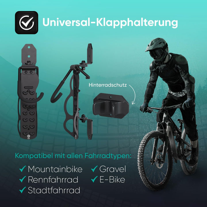 Vertikale Fahrradhalterung Wand | Fahrrad Wandhalterung Garage, Keller, Wohnung - für Rennrad, Ebike