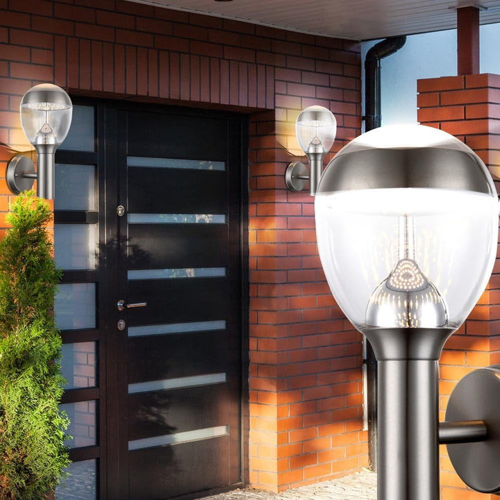 Globo 11 Watt LED Aussen Wand Leuchte Edelstahl dunkelgrau Garten 34250 CALLISTO