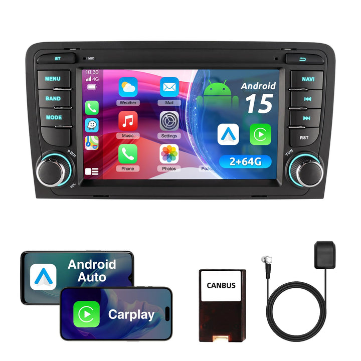ESSGOO Autoradio für Audi A3 8P, S3 8P, RS3 8PA Black A3, Black A3