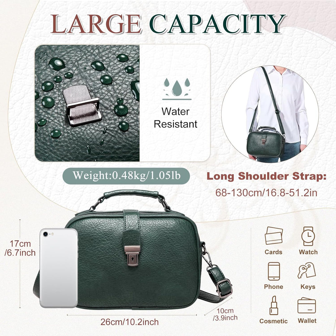 Kasgo Crossbody Bag Damen, Mode PU Leder Umhängetasche Schultertasche Klein Handtasche für Frauen mi