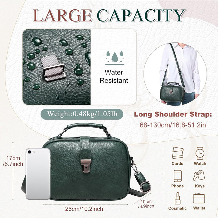 Kasgo Crossbody Bag Damen, Mode PU Leder Umhängetasche Schultertasche Klein Handtasche für Frauen mi