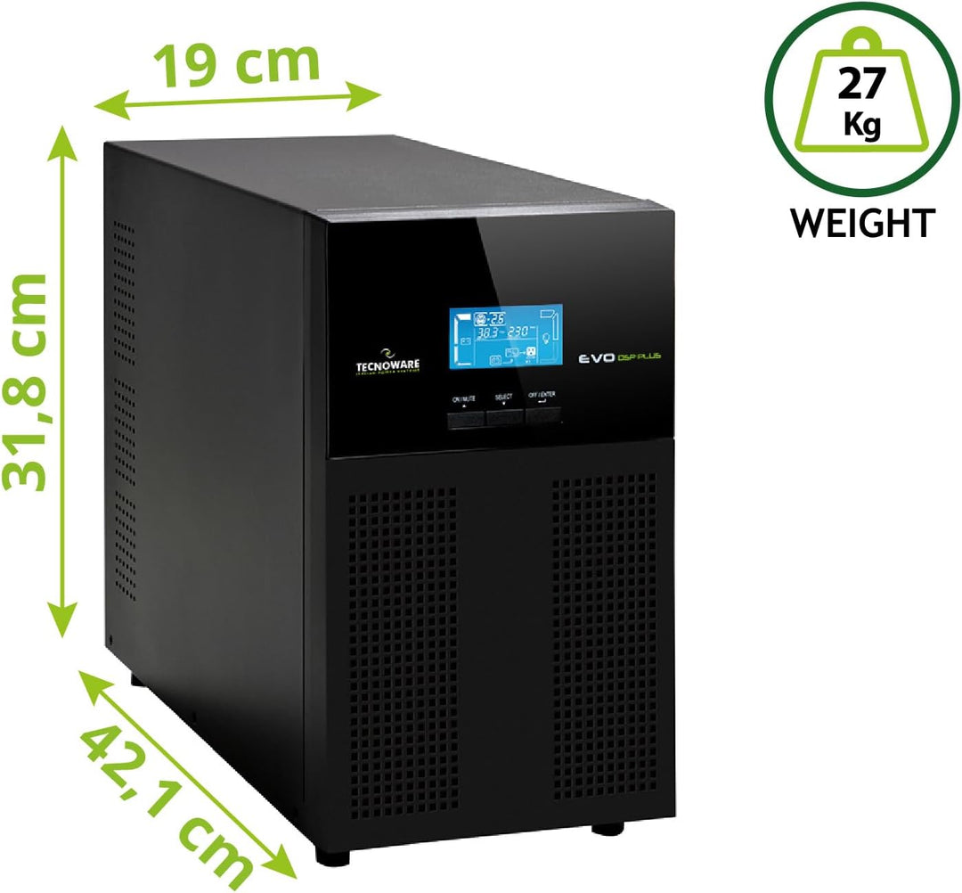 Tecnoware Power Systems - EVO DSP Plus 3600, Online-Technologie VFI für zuverlässige Stromversorgung