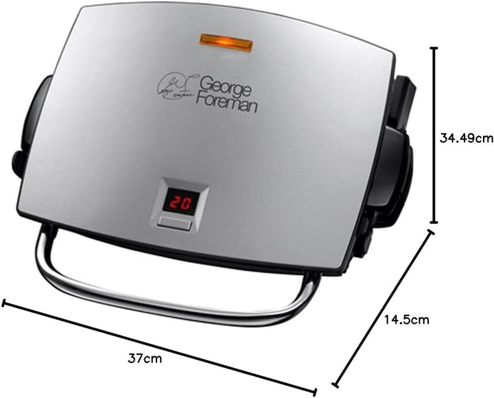 George Foreman 14525-56 Fitnessgrill Grill&amp;Melt, Kontaktgrill, Panini- und Sandwichgrill, 26,5 x 16